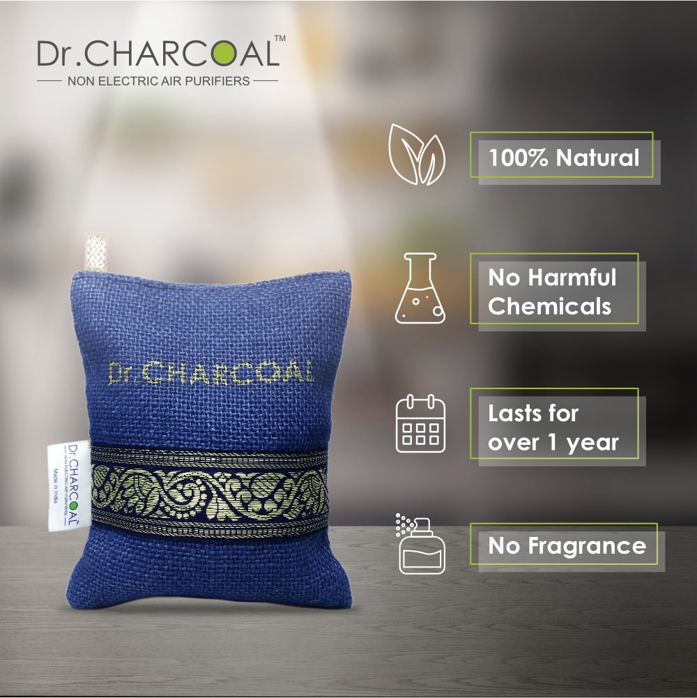 Dr. CHARCOAL Air Purifier Bags to Deodorize and Dehumidify  Living Room, Bedroom, Pet Areas (500g)